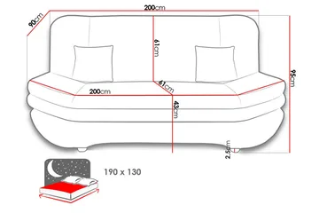 Figurelle Bäddsoffa 2-sits i Sammet - Gul - Möbler - Vardagsrum - Bäddsoffor