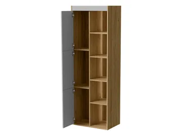 Fiorea Möbelset - Tv-bänk 200 cm + Vägghylla 138 cm +  Skänk 151 cm + Vitrinskåp 60 cm - brun och grå - Möbler - Vardagsrum - Möbelset för vardagsrum