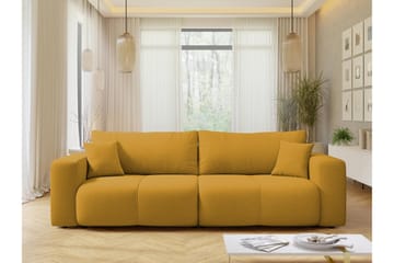 Flo Bäddsoffa 3-sits i Plysch - Gul - Möbler - Vardagsrum - Bäddsoffor