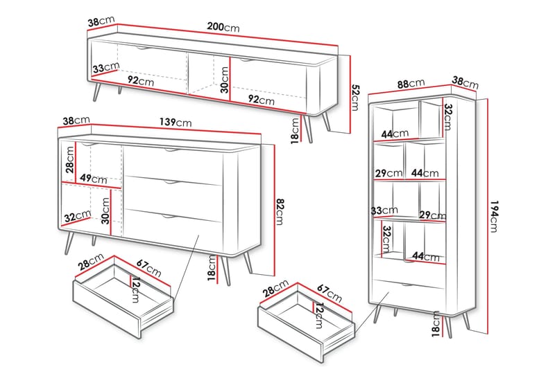 Forba Möbelset För Vardagsrum - Beige - Möbler - Vardagsrum - Möbelset för vardagsrum