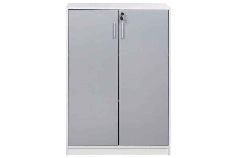 Förvaringsenhet Zehna Grå, vit, 80x40x117 cm - Grå, vit, 80x40x117 cm - Möbler - Vardagsrum - Tv-möbler & mediamöbler