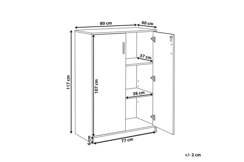 Förvaringsenhet Zehna Grå, vit, 80x40x117 cm - Grå, vit, 80x40x117 cm - Förvaring - Förvaringsmöbler - Byrå