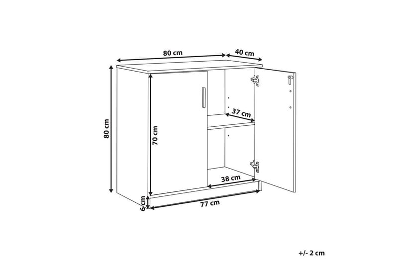 Förvaringsenhet Zehna Grå, vit, 80x40x80 cm - Grå, vit, 80x40x80 cm - Möbler - Vardagsrum - Tv-möbler & mediamöbler