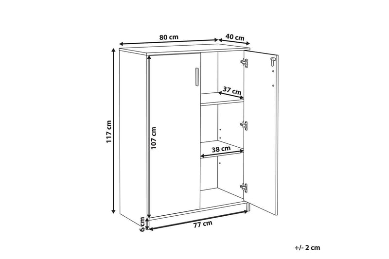 Förvaringsenhet Zehna Ljus trä, svart, 80x40x117 cm - Ljus trä, svart, 80x40x117 cm - Möbler - Vardagsrum - Tv-möbler & mediamöbler