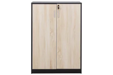 Förvaringsenhet Zehna Ljus trä, svart, 80x40x117 cm - Ljus trä, svart, 80x40x117 cm - Förvaring - Förvaringsmöbler - Byrå