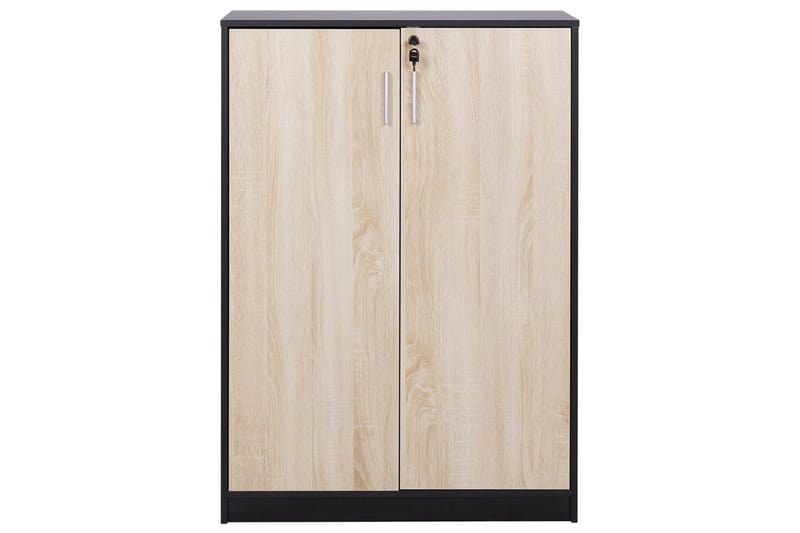 Förvaringsenhet Zehna Ljus trä, svart, 80x40x117 cm - Ljus trä, svart, 80x40x117 cm - Förvaring - Förvaringsmöbler - Byrå