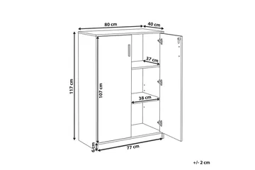 Förvaringsenhet Zehna Ljus trä, svart, 80x40x117 cm - Ljus trä, svart, 80x40x117 cm - Förvaring - Förvaringsmöbler - Byrå