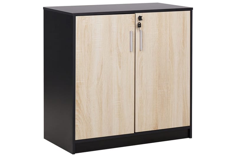 Förvaringsenhet Zehna Ljus trä, svart, 80x40x80 cm - Ljus trä, svart, 80x40x80 cm - Möbler - Vardagsrum - Tv-möbler & mediamöbler