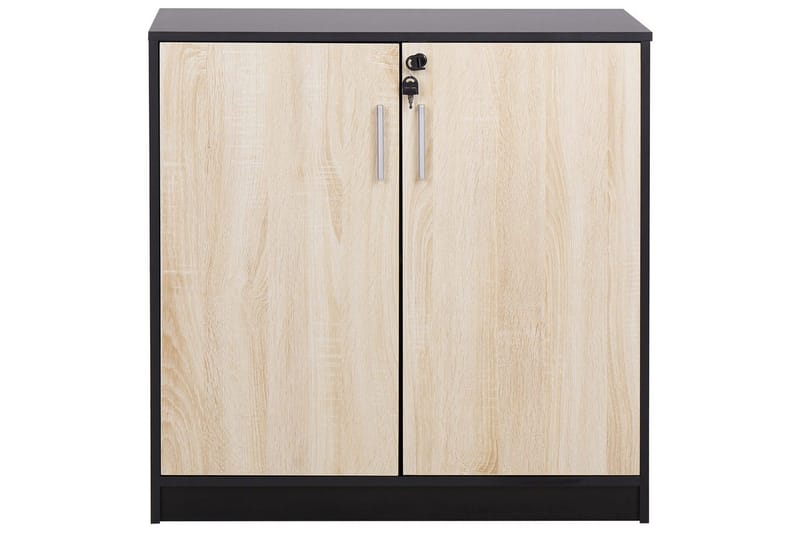 Förvaringsenhet Zehna Ljus trä, svart, 80x40x80 cm - Ljus trä, svart, 80x40x80 cm - Förvaring - Förvaringsmöbler - Byrå