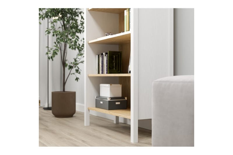 Fynric Bokhylla 83 cm - Natur/Vit - Förvaring - Hyllor - Bokhylla