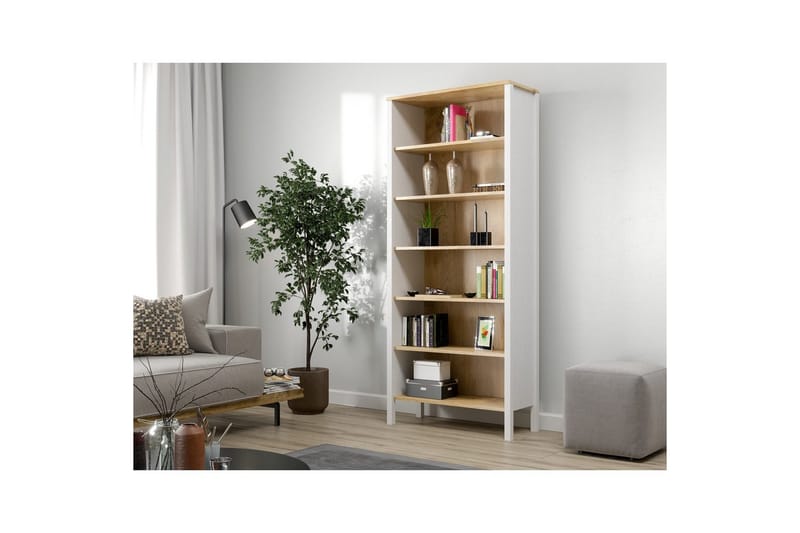 Fynric Bokhylla 83 cm - Natur/Vit - Förvaring - Hyllor - Bokhylla