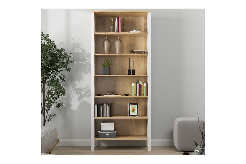 Fynric Bokhylla 83 cm - Natur/Vit - Förvaring - Hyllor - Bokhylla