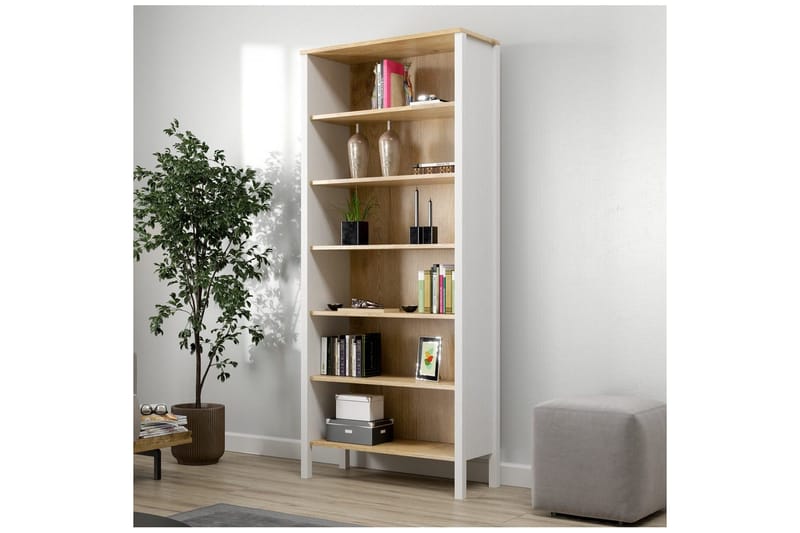 Fynric Bokhylla 83 cm - Natur/Vit - Förvaring - Hyllor - Bokhylla