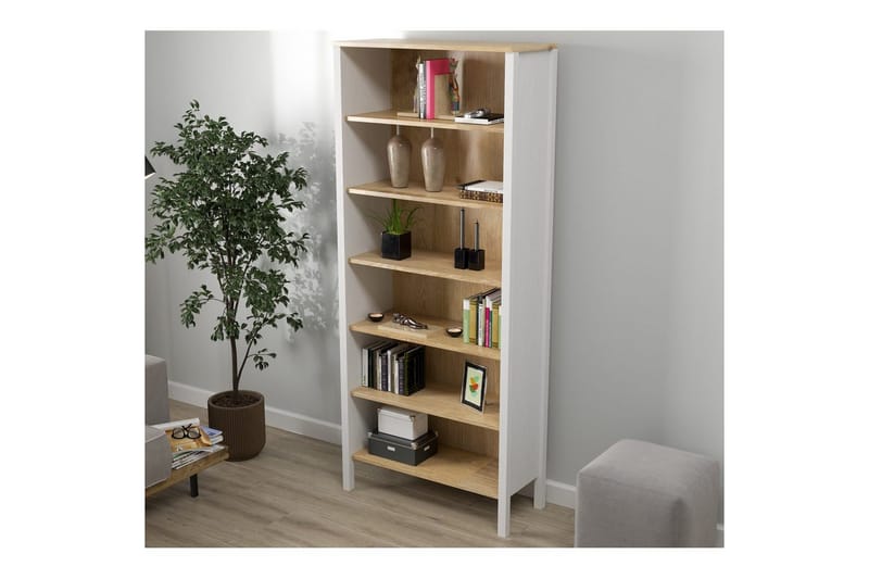 Fynric Bokhylla 83 cm - Natur/Vit - Förvaring - Hyllor - Bokhylla