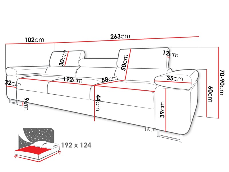 Gabina 3-sits Soffa - beige - Möbler - Vardagsrum - Bäddsoffor