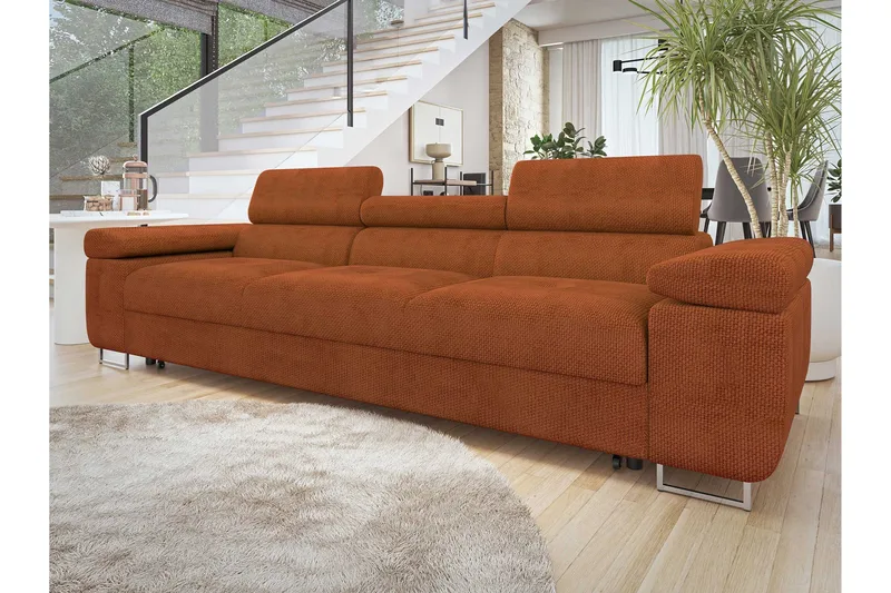 Gabina Bäddsoffa 3-sits i Chenille - Brun - Möbler - Vardagsrum - Bäddsoffor