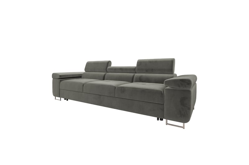 Gabina Bäddsoffa 3-sits i Plysch - Grå - Möbler - Vardagsrum - Bäddsoffor