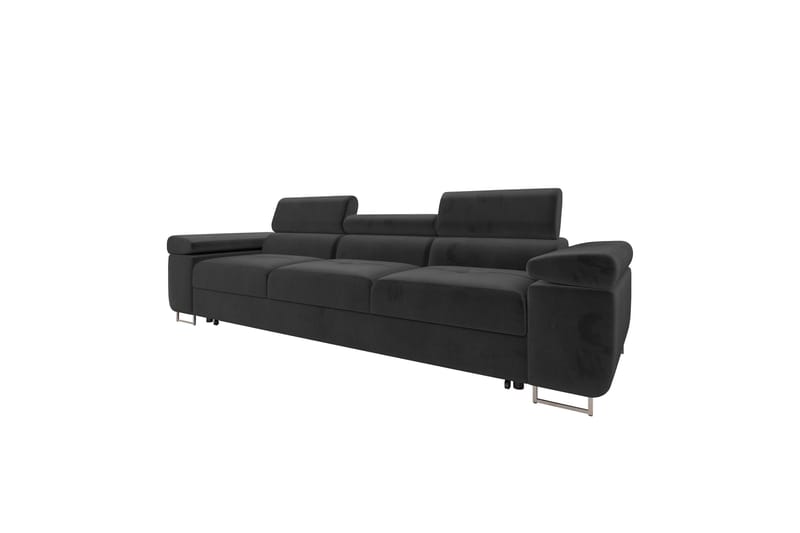 Gabina Bäddsoffa 3-sits i Plysch - Svart - Möbler - Vardagsrum - Bäddsoffor