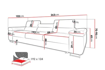 Gabina Bäddsoffa 3-sits i Plysch - Svart - Möbler - Vardagsrum - Bäddsoffor