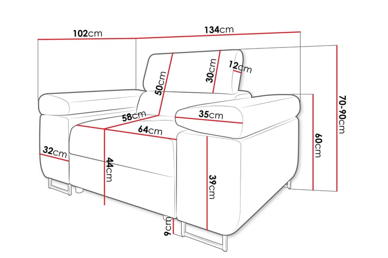 Gabina Fåtölj - Svart/Grå - Möbler - Vardagsrum - Fåtöljer