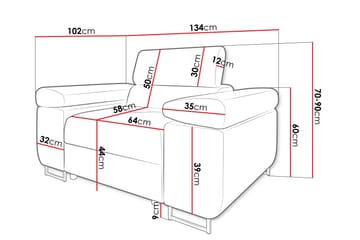 Gabina Modern Fåtölj i Tyg med Konstläderunderrede - Beige - Möbler - Vardagsrum - Fåtöljer