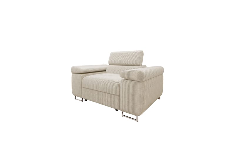 Gabina Modern Fåtölj i Tyg med Metallben, Beige