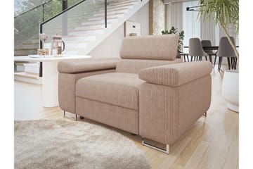 Gabina Modern Fåtölj i Tyg med Metallben - Rosa - Möbler - Vardagsrum - Fåtöljer