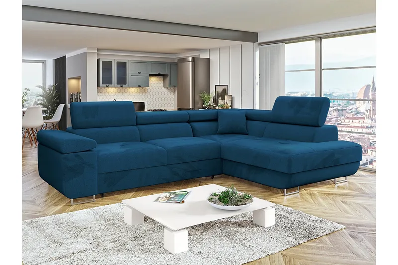 Gabina Soffa med Schäslong 3-sits - Blå - Möbler - Vardagsrum - Bäddsoffor