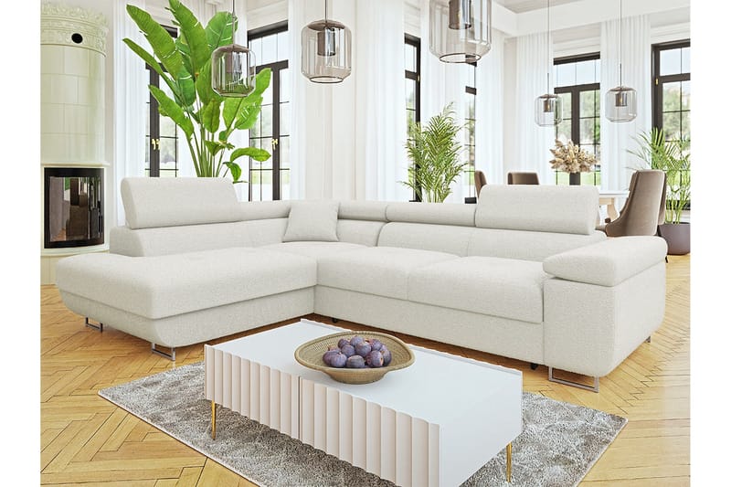Gabina Soffa med Schäslong 3-sits - Vit - Möbler - Vardagsrum - Bäddsoffor