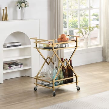 Galeri Serveringsvagn 65 cm - Blankt guld och svart - Möbler - Vardagsrum - Serveringsvagn & drinkvagn