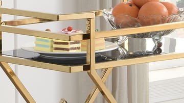 Galeri Serveringsvagn 65 cm - Blankt guld och svart - Möbler - Vardagsrum - Serveringsvagn & drinkvagn
