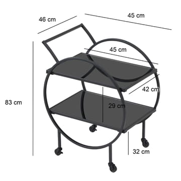 Galira Serveringsvagn 46 cm - Mattsvart med svart spegelglas - Möbler - Vardagsrum - Serveringsvagn & drinkvagn