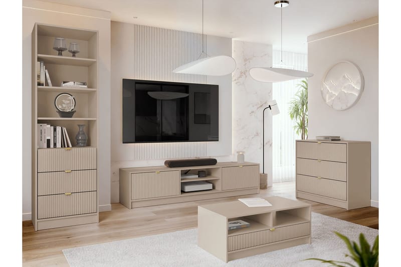 Gudelia Möbelset För Vardagsrum - Beige - Möbler - Vardagsrum - Möbelset för vardagsrum
