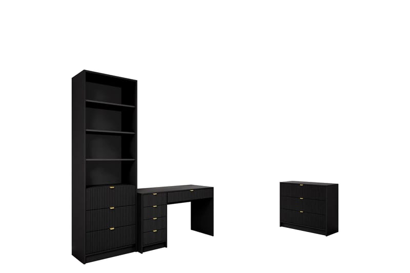 Gudelia Möbelset För Vardagsrum, Svart