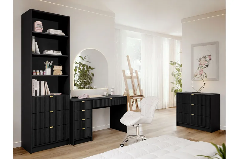 Gudelia Möbelset För Vardagsrum - Svart - Möbler - Vardagsrum - Möbelset för vardagsrum