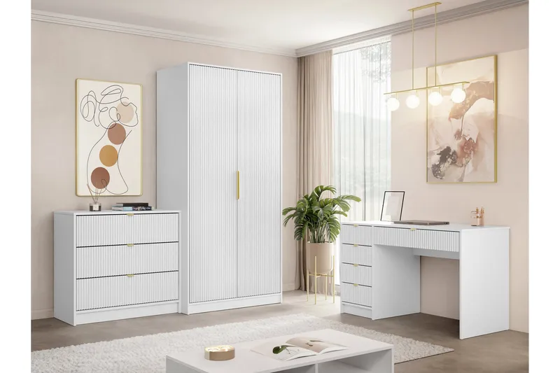 Gudelia Möbelset För Vardagsrum - Vit - Möbler - Vardagsrum - Möbelset för vardagsrum