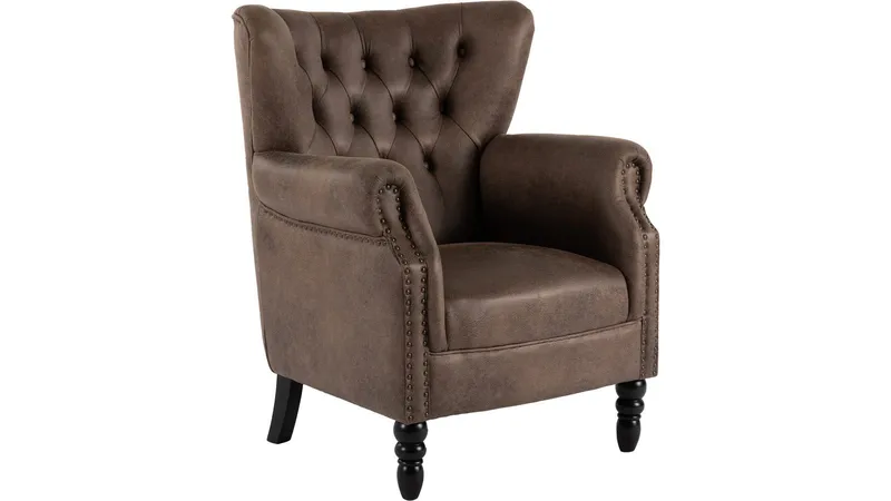 Halvion Fåtölj med armstöd - Brun - Möbler - Vardagsrum - Fåtöljer - Öronlappsfåtölj