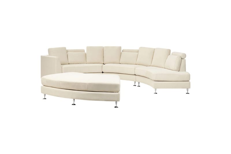Halvrund soffa Rotunde Beige/Silver - Beige/Silver - Möbler - Vardagsrum - Soffor