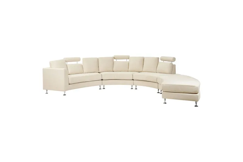 Halvrund soffa Rotunde Beige/Silver, Beige/Silver