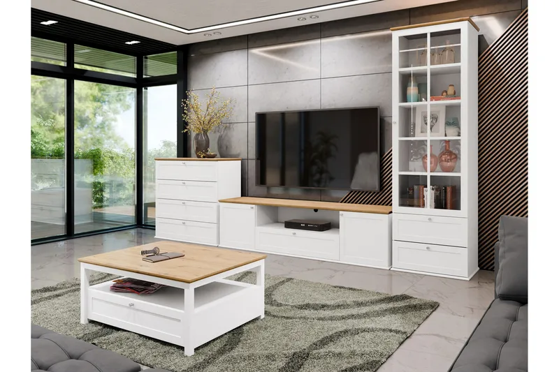 Hammerdal Möbelset För Vardagsrum - Vit/Ek - Möbler - Vardagsrum - Möbelset för vardagsrum