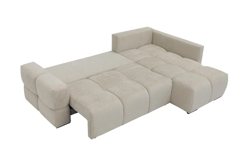 Hardam Bäddsoffa med Schäslong 3-sits i Chenille - Beige - Möbler - Vardagsrum - Bäddsoffor
