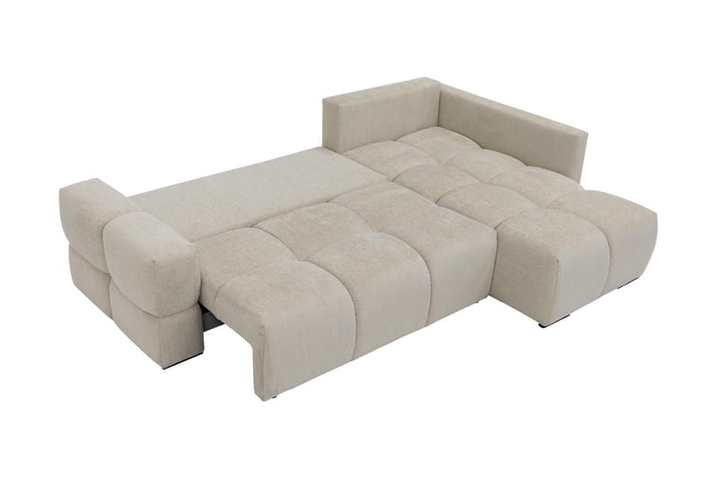 Hardam Bäddsoffa med Schäslong 3-sits i Chenille - Beige - Möbler - Vardagsrum - Bäddsoffor