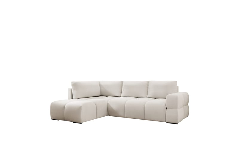 Hardam Bäddsoffa med Schäslong 3-sits i Chenille, Ljusgrå