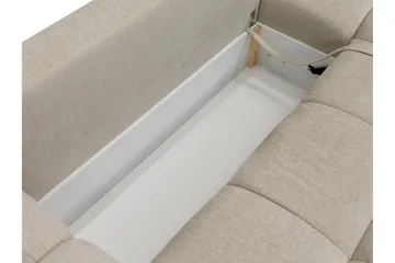 Hardam Bäddsoffa med Schäslong 3-sits i Chenille - Ljusgrå - Möbler - Vardagsrum - Bäddsoffor