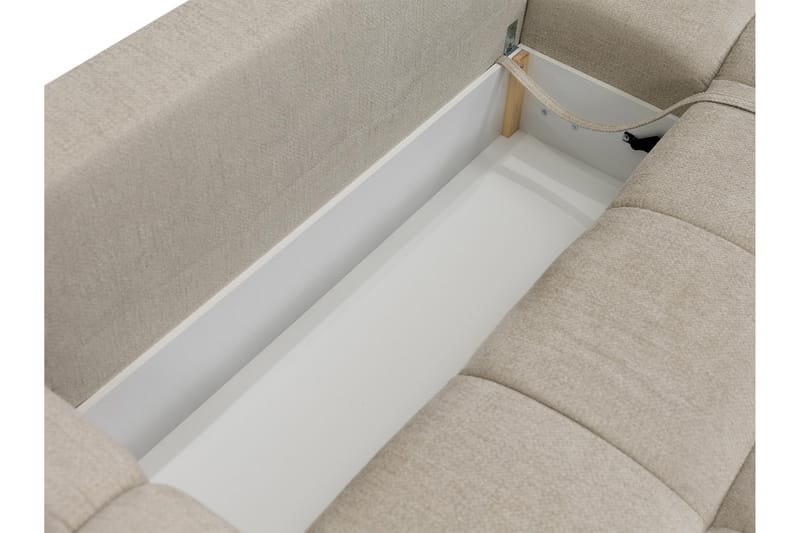 Hardam Bäddsoffa med Schäslong 3-sits i Chenille - Ljusgrå - Möbler - Vardagsrum - Bäddsoffor