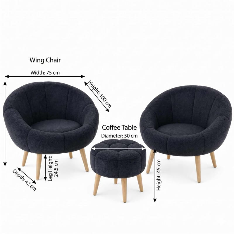 Havel Fåtöljer med fotpall 3 delar - Möbler - Vardagsrum - Fåtöljer