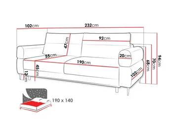 Hawara Bäddsoffa 2-sits - Grå - Möbler - Vardagsrum - Bäddsoffor