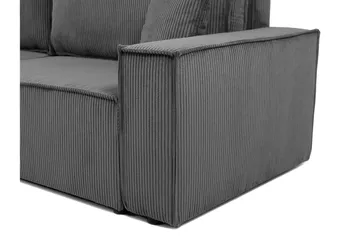 Hobson Bäddsoffa 3-sits i Plysch - Grå - Möbler - Vardagsrum - Bäddsoffor
