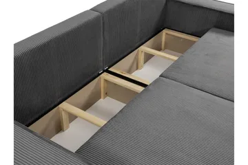 Hobson Bäddsoffa 3-sits i Plysch - Grå - Möbler - Vardagsrum - Bäddsoffor