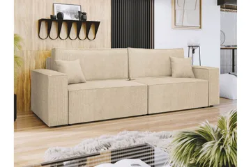 Hobson Bäddsoffa 3-sits i Plysch - Beige - Möbler - Vardagsrum - Bäddsoffor